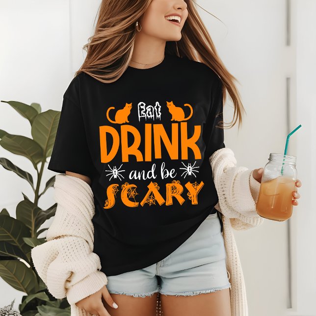 Halloween dricker och är en skygg modern ynny t shirt (Skapare uppladdad)