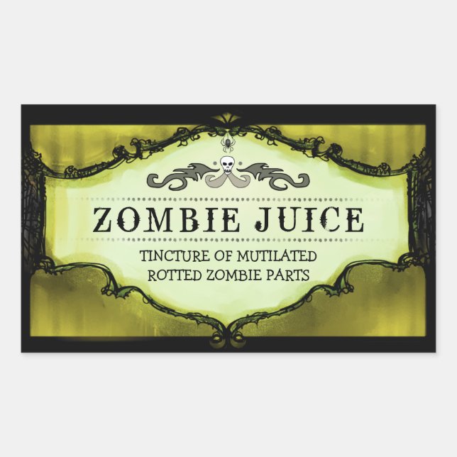 Halloween Drink- eller Behandla etiketter stor Gul (Framsida)