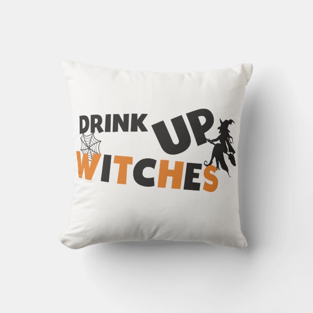 Halloween Drink Up Witches Dekorativ kudde (Framsida)