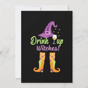 Halloween Drinka Upp Häxor Födelsedag Inbjudningar