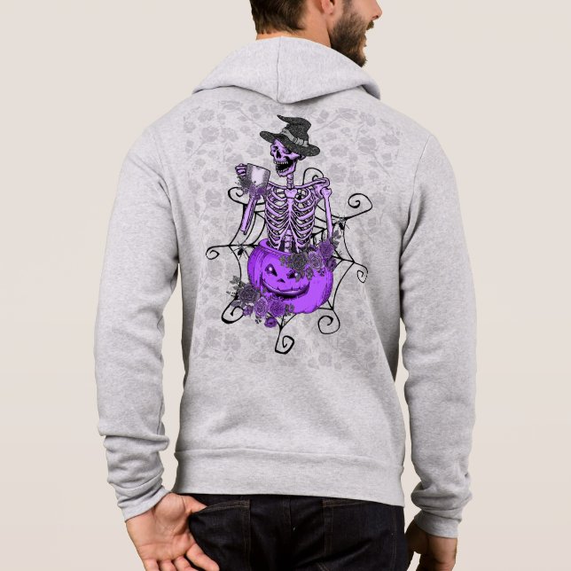 Halloween Drinking Skeleton T Shirt (Baksida)