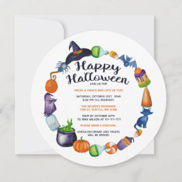 Halloween Drinks Candies och Treats Halloween Inbjudningar
