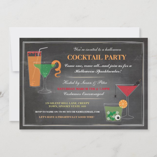 Halloween Drinks Party-talesinbjudan Inbjudningar (Framsida)