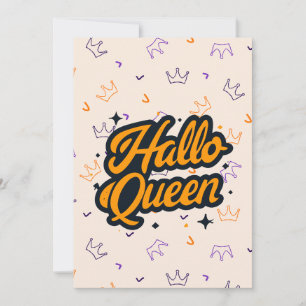 Halloween-drottning, Halloqueen, Retro Halloween-k Julkort