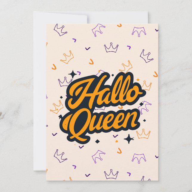 Halloween-drottning, Halloqueen, Retro Halloween-k Julkort (Framsida)