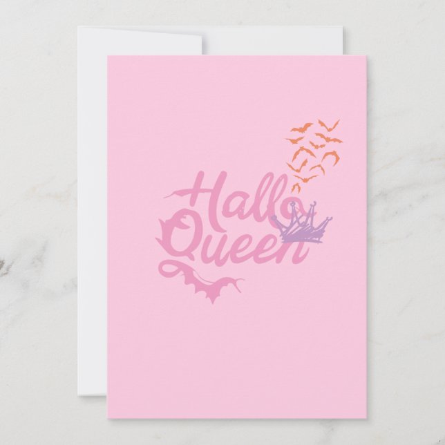 Halloween-drottning, Halloqueen, Retro Halloween-k Julkort (Framsida)