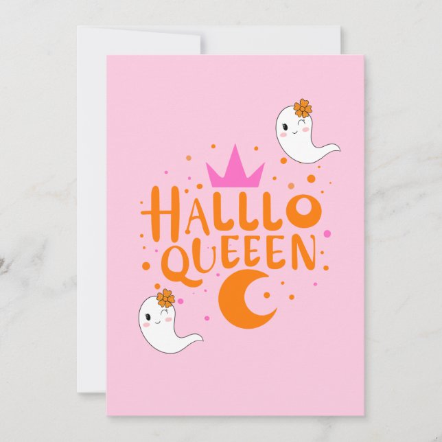 Halloween-drottning, Halloqueen, Retro Halloween-k Julkort (Framsida)