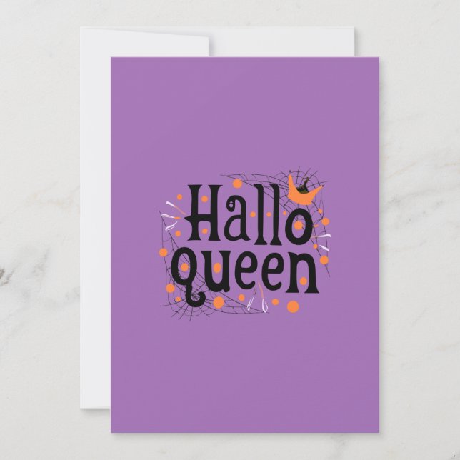 Halloween-drottning, Halloqueen, Retro Halloween-k Julkort (Framsida)