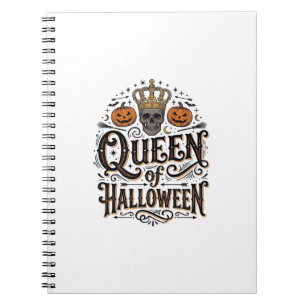 Halloween-drottning Vintage Skalle Pumpa Tröja Bes Anteckningsbok