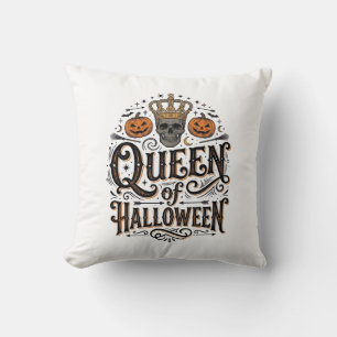 Halloween-drottning Vintage Skalle Pumpa Tröja Bes Kudde