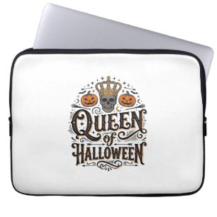 Halloween-drottning Vintage Skalle Pumpa Tröja Bes Laptop Fodral