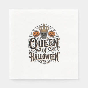 Halloween-drottning Vintage Skalle Pumpa Tröja Bes Pappersservett