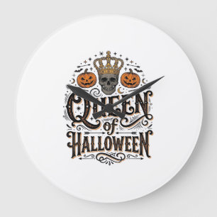 Halloween-drottning Vintage Skalle Pumpa Tröja Bes Stor Klocka
