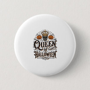 Halloween-drottning Vintage Skull Pumpa Tröja Des Knapp