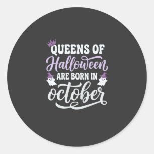 Halloween-drottningar födda i oktober födelsedag runt klistermärke