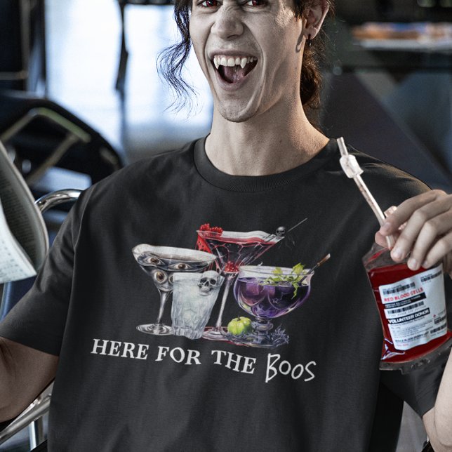 Halloween-drycker här för busarna t shirt (Skapare uppladdad)