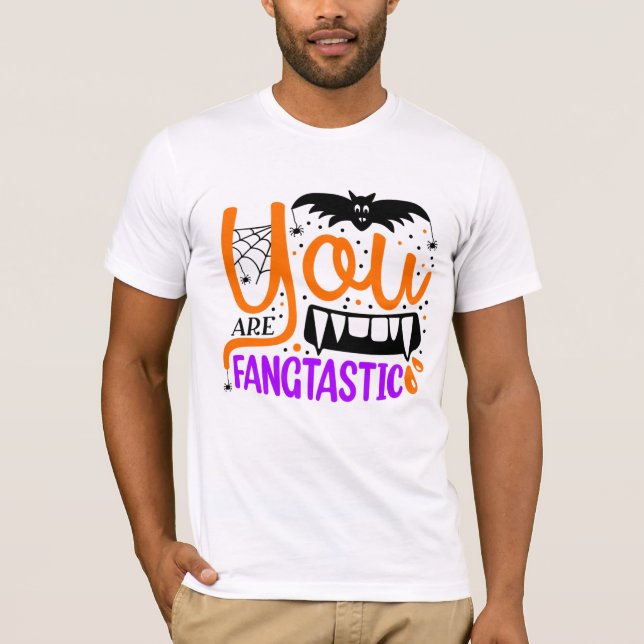 Halloween du är fangtastisk Fladdermus T Shirt (Framsida)