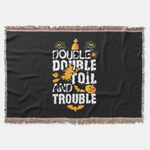 Halloween Dubbla Dubbla Oil och Trouble Birthday Filt