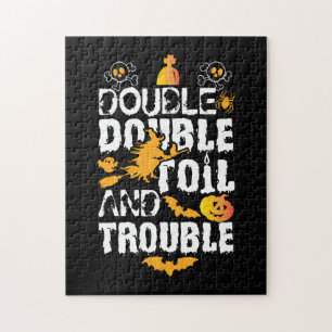Halloween Dubbla Dubbla Oil och Trouble Birthday Pussel