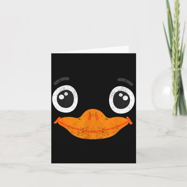 Halloween Duck Face Costume Animals Cute Easy Duck Kort (Framsida)