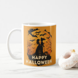 Halloween-Duo im Mondlicht Kaffemugg