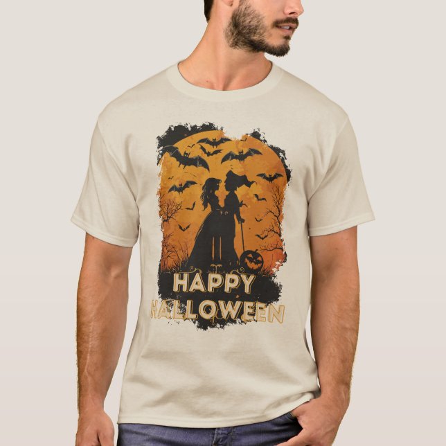 Halloween-Duo im Mondlicht T Shirt (Framsida)