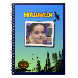 Halloween Dusk med Witch Lägg till bild Ram Anteckningsbok