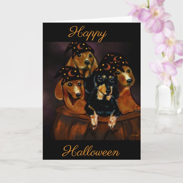Halloween-dvärghundar Kort (Orkide)