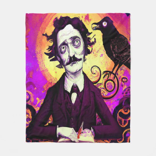 Halloween, Edgar Allen Poe, Raven, Icke desto mer Fleecefilt (Framsidan)