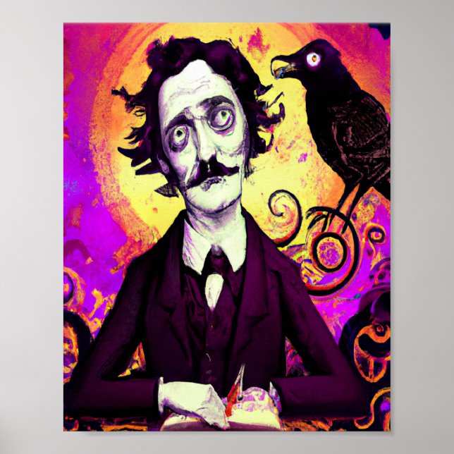 Halloween, Edgar Allen Poe, Raven, Icke desto mer Poster (Framsidan)