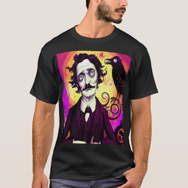 Halloween, Edgar Allen Poe, Raven, Icke desto mer T Shirt (Framsida)