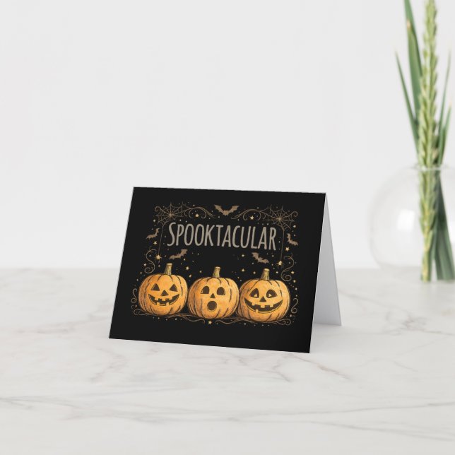 Halloween Einladungskarte Jack O'Lanterns Tack Kort (Framsida)