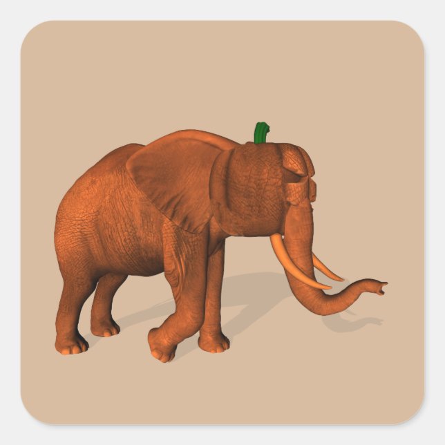 Halloween Elefant Fyrkantigt Klistermärke (Framsida)