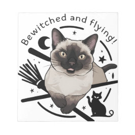 Halloween Elegance: Den flytande siamesiska katten Anteckningsblock