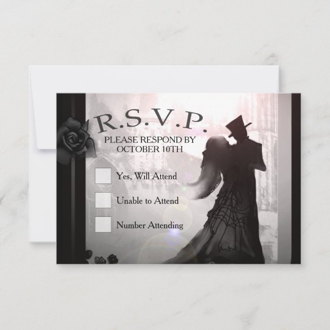 Halloween-Elegant 3x5 Silhouette-OSA kort (Framsida)