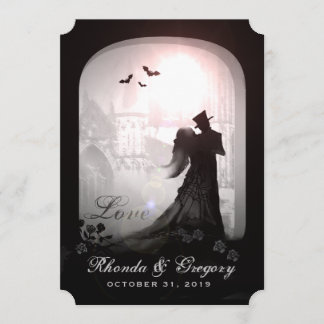Halloween Elegant Kärlek Silhouette tillsammans me Inbjudningar