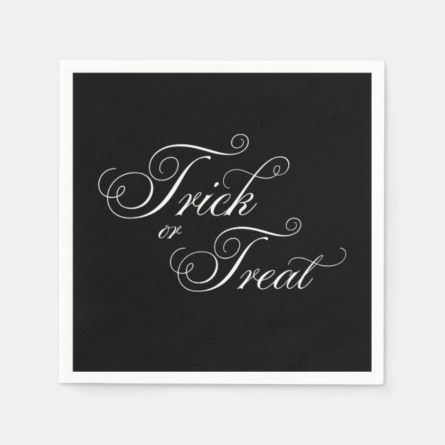 Halloween Eleganta TRICK OR TREAT Festsalonger Pappersservett (Framsidan)