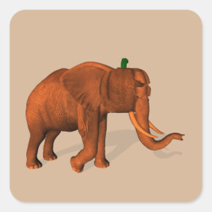 Halloween Elephant Fyrkantigt Klistermärke