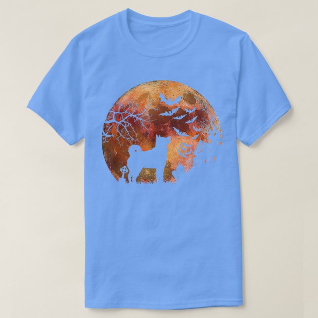 Halloween Elkhound, Graves, Watercolor Måne och Ha T Shirt (Design framsida)