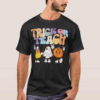Halloween eller bus Cute Halloweensöt lärare pojke T Shirt