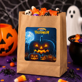 Halloween eller Bus eller Bounty Glad Halloween Pu Fyrkantigt Klistermärke