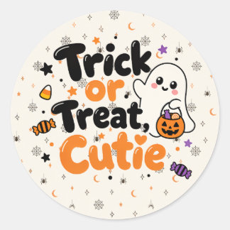 Halloween eller Bus eller Bunta Söta Spöke Runt Klistermärke