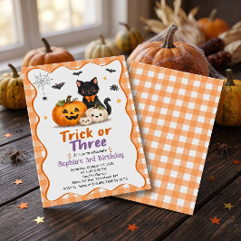 Halloween eller Bus eller Godis 3-års födelsedagsi Inbjudningar