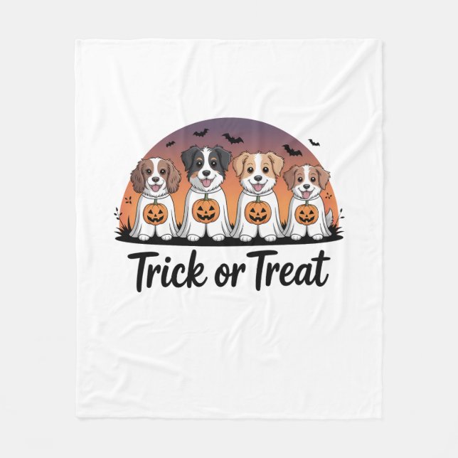 Halloween eller bus eller godis fleecefilt (Framsidan)