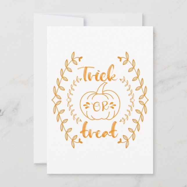 Halloween eller bus eller godis i växt ram julkort (Framsida)