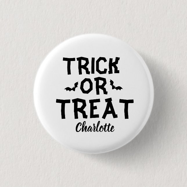 Halloween eller Bus eller Godis Knapp (Framsida)