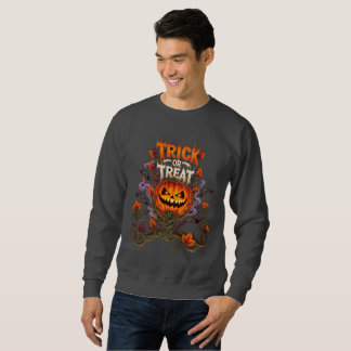 Halloween eller Bus eller Godis Lång Ärmad Tröja