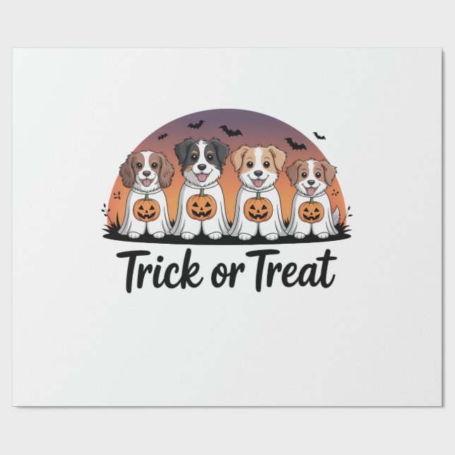 Halloween eller bus eller godis presentpapper (Platt)