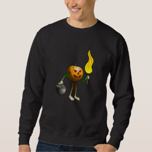 Halloween eller bus eller godis pumpa lång ärmad tröja