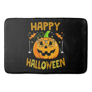 Halloween eller Bus eller Godis Rolig Pumpa Glad H Badrumsmatta